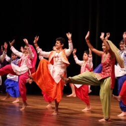 Indian dancers on stage.