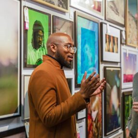 MCAD Art Sale gallery viewing.