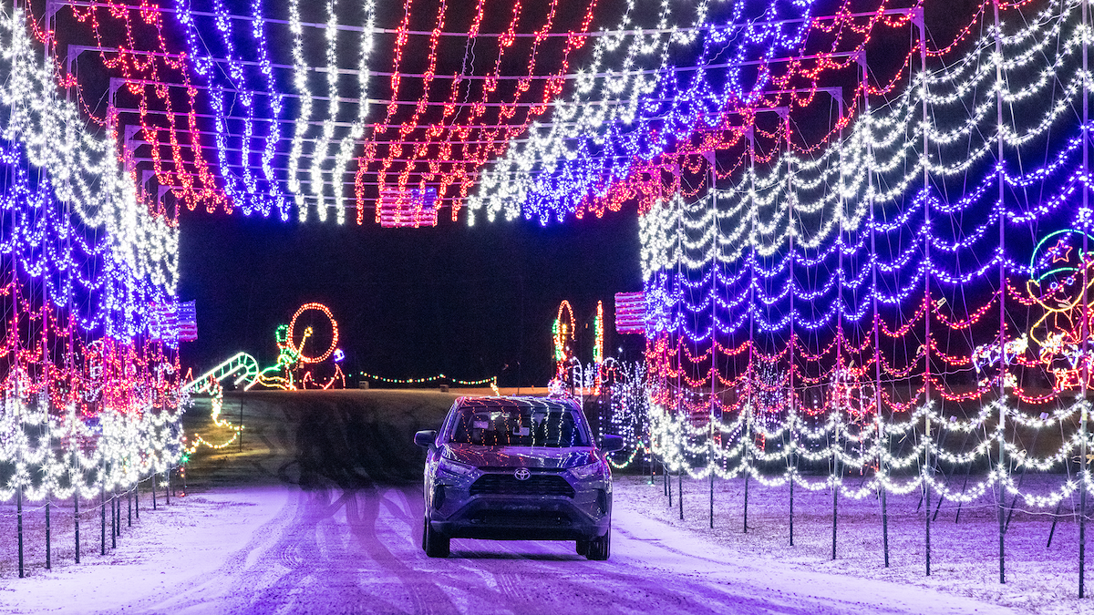 Magic of Lights car driving through the display.