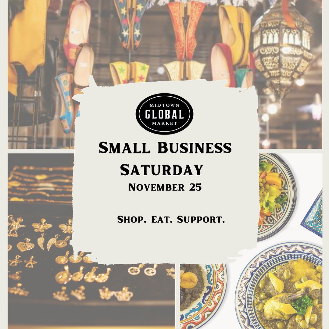 Small Business Saturday montage of photos- food, jewelry shoes. 