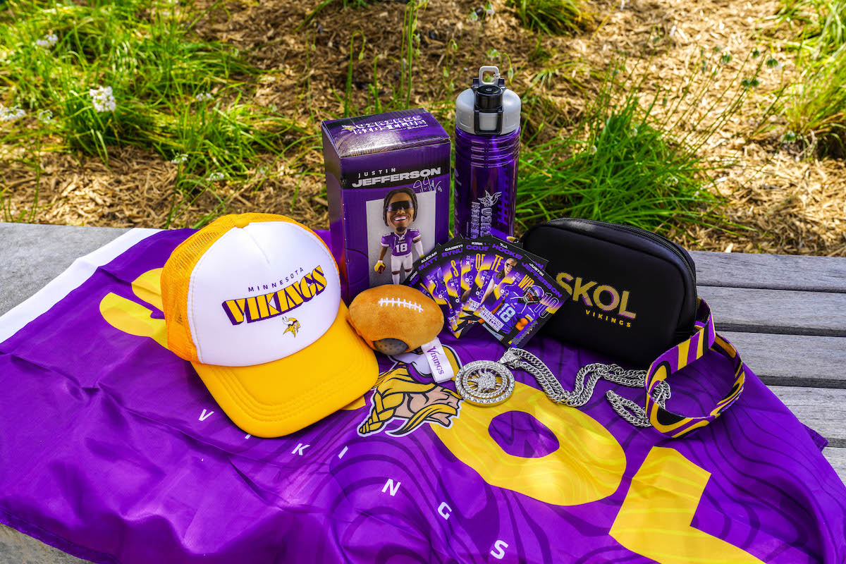 Minnesota Vikings Kids Club goodies- bobble head, hat, trading cards and more! 