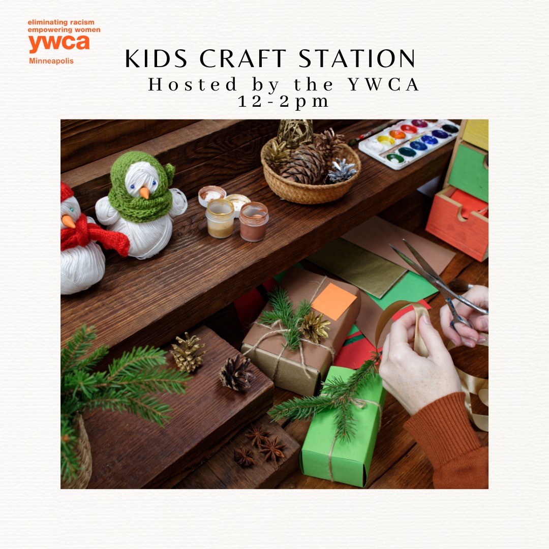 Kids Craft Station with yarn, pine cones, paint and more.