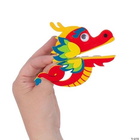 Dragon hand puppet craft. 
