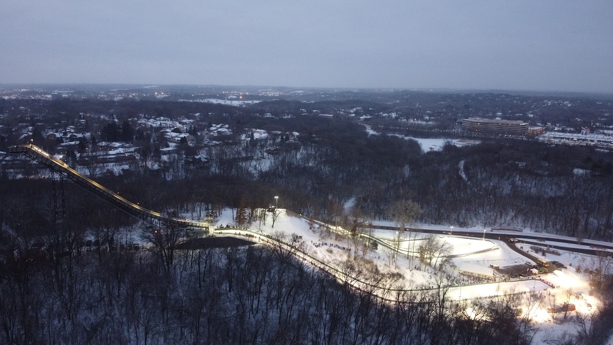 Mpls Ski Jump Course view from the sky. 