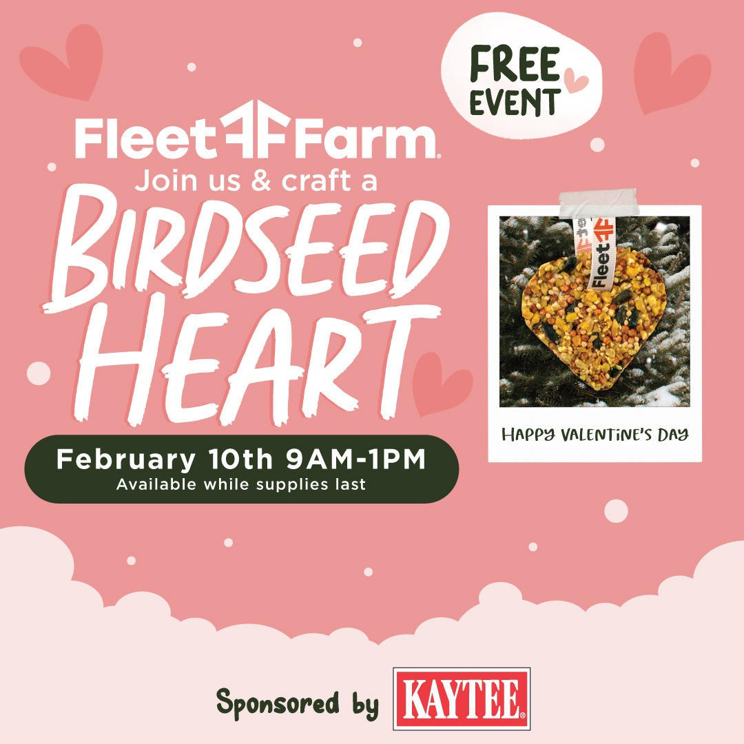 Bird Seed Heart poster for Fleet Farm. 