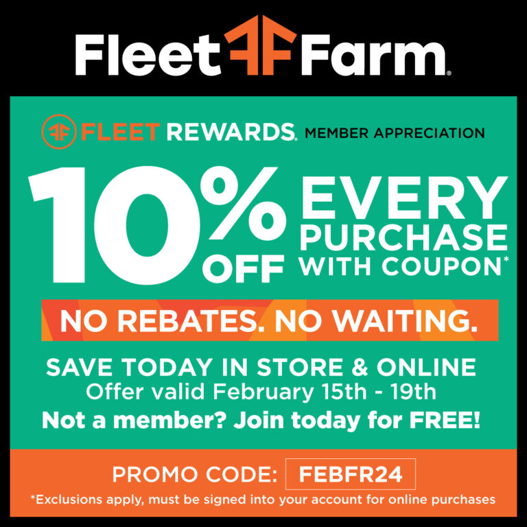 Fleet Farm 10 Off Coupon Every Purchase Through Monday Thrifty