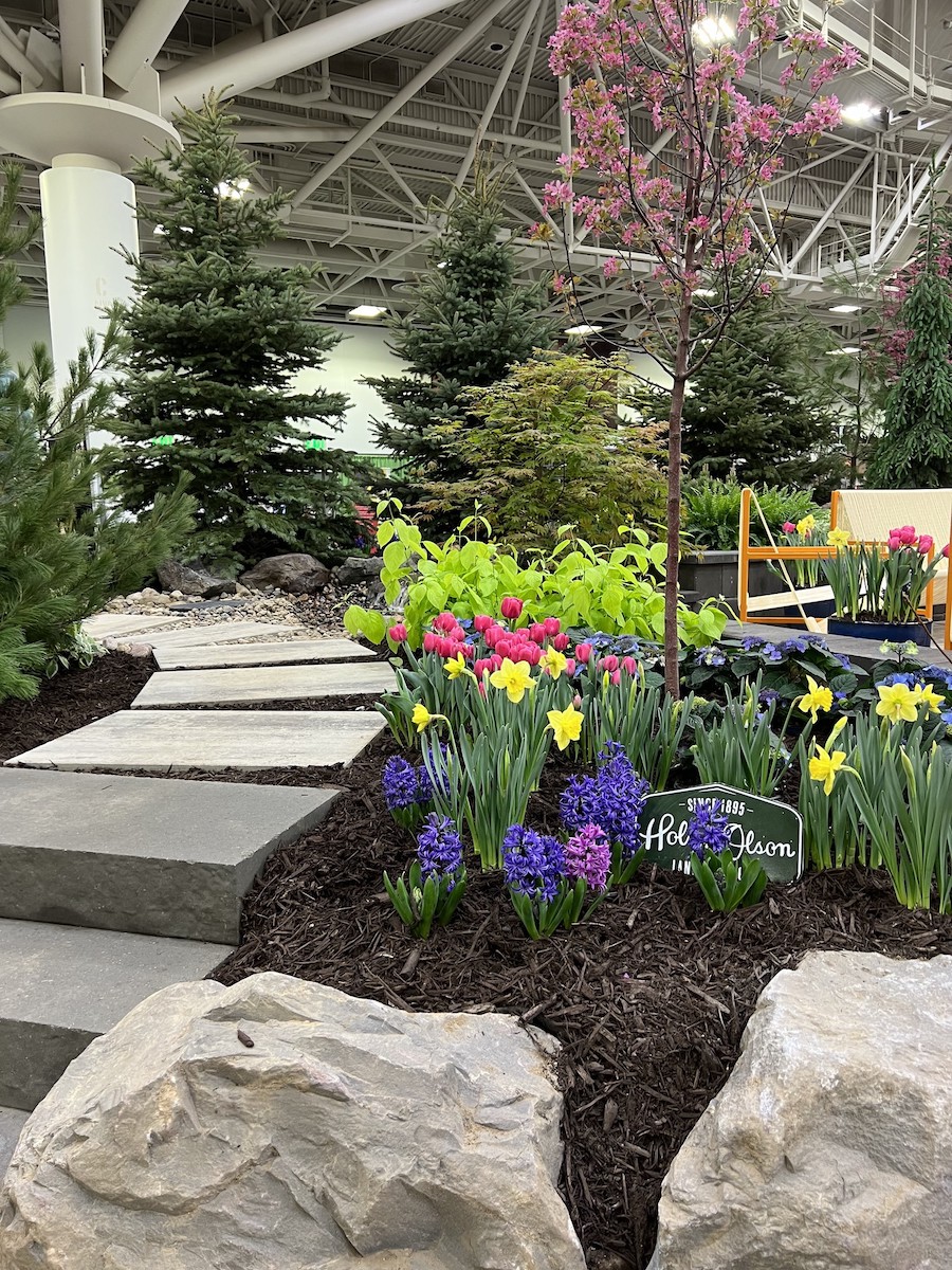 Garden display inside of Mpls Home and Garden Show. 