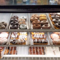 Donut Case at Keys Cafe in Woodbury.
