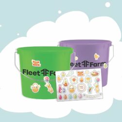 Fleet Farm Easter Bucket with sticker sheet.