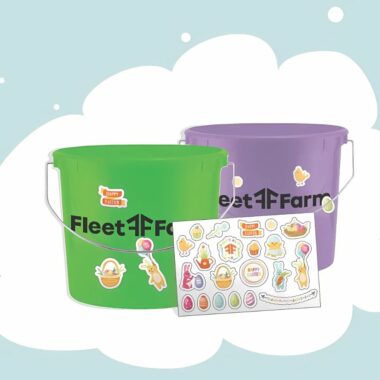 Fleet Farm Easter Bucket with sticker sheet.