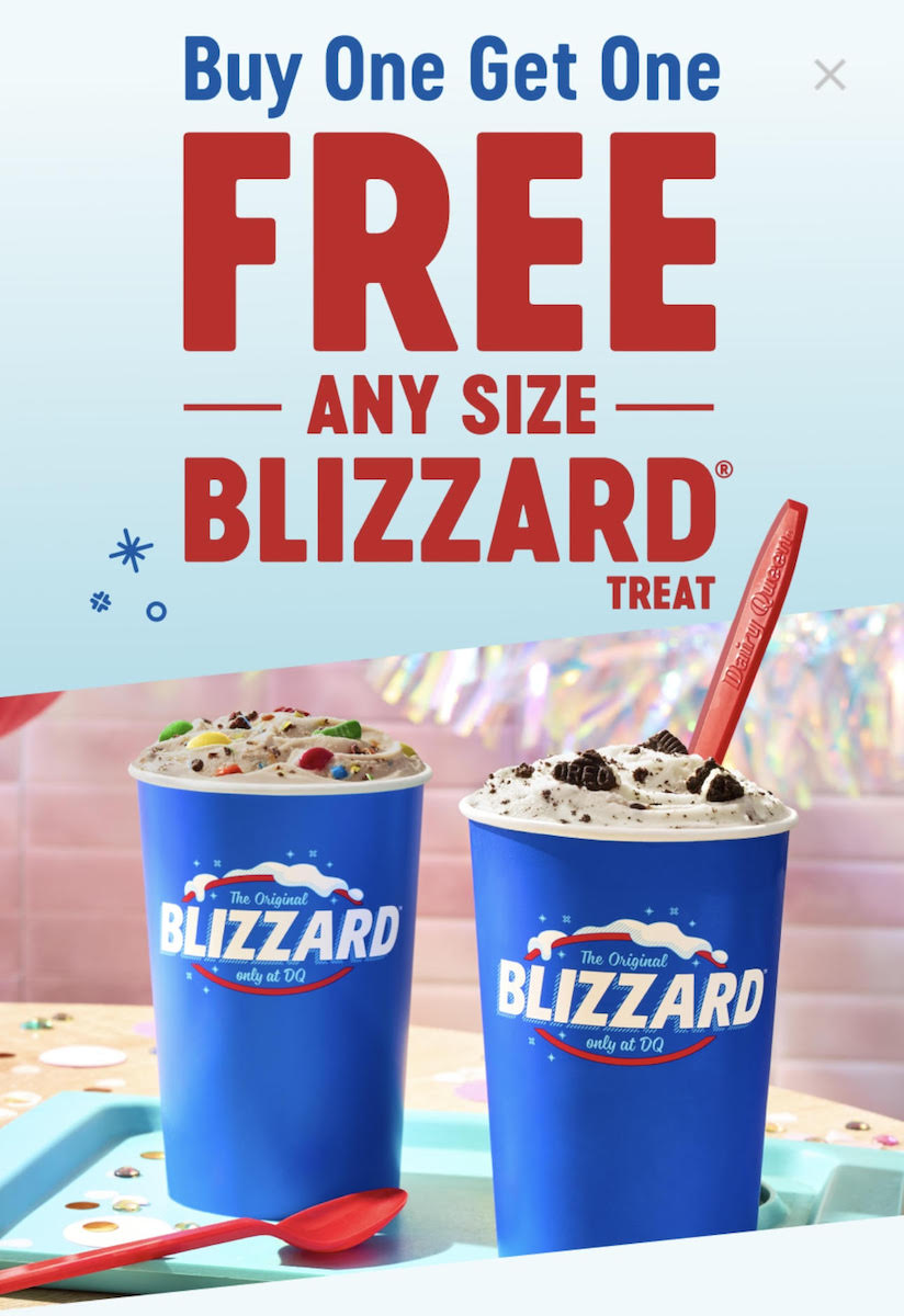 Dairy Queen Buy One, Get One Free Blizzard Thrifty Minnesota