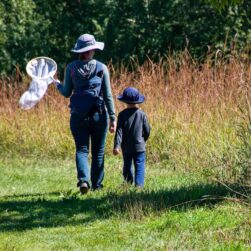 Eastman Nature Center woman and child hiking together.
