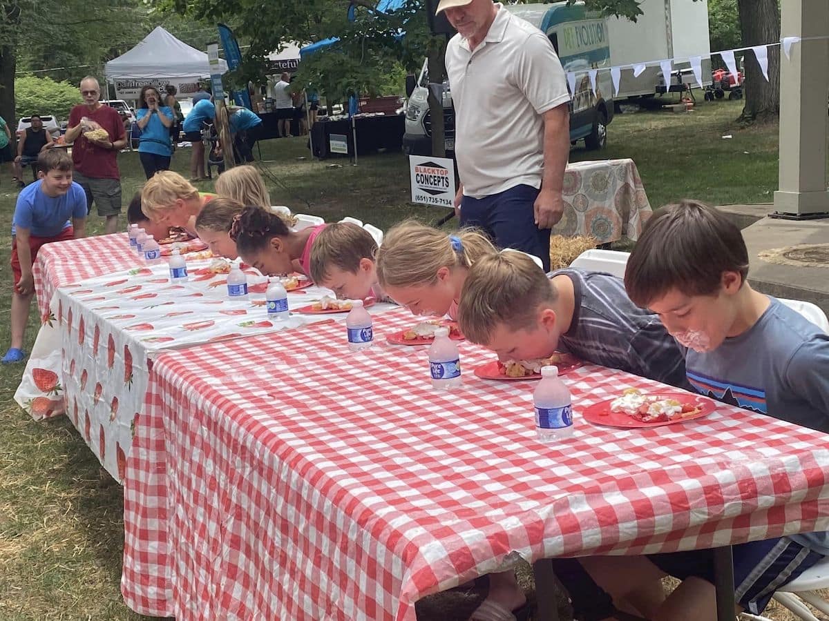 Afton Strawberry Fest eating contest.
