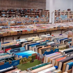 Tables of books for sale at Book Em Used Book Sale in Bloomington MN.