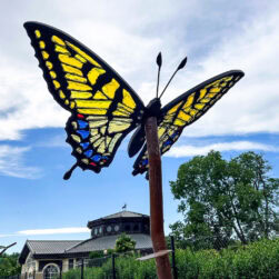 Glass in Flight Yellow Butterfly.
