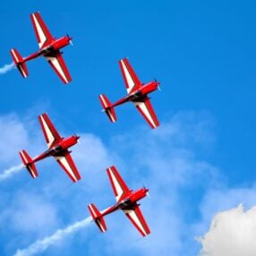 airshow with vintage planes.