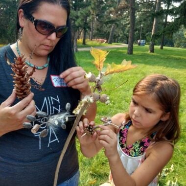 Woman and child at Caponi Art Park Workshop.