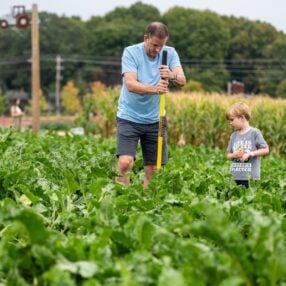 Field Fest Dad and Son working out in the field.