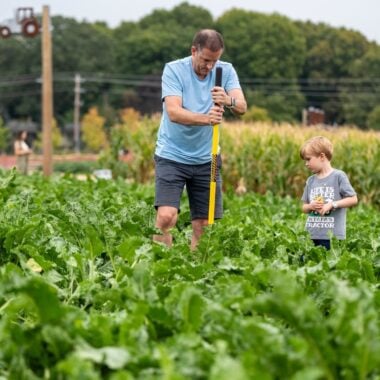 Field Fest Dad and Son working out in the field.