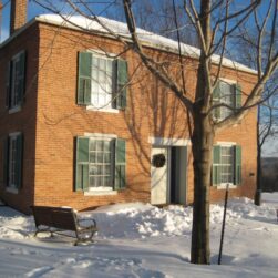 Bloomington Pond House in Winter.