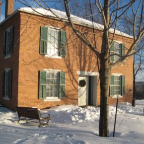 Bloomington Pond House in Winter.