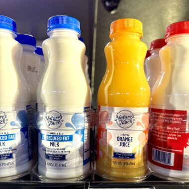 Kwik Trip Milk and Orange Juice Pints.