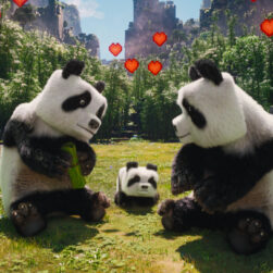 Pandas in A Minecraft Movie.