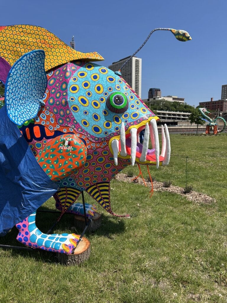 Outdoor Alebrijes Sculptures on Raspberry Island in St. Paul - Thrifty ...