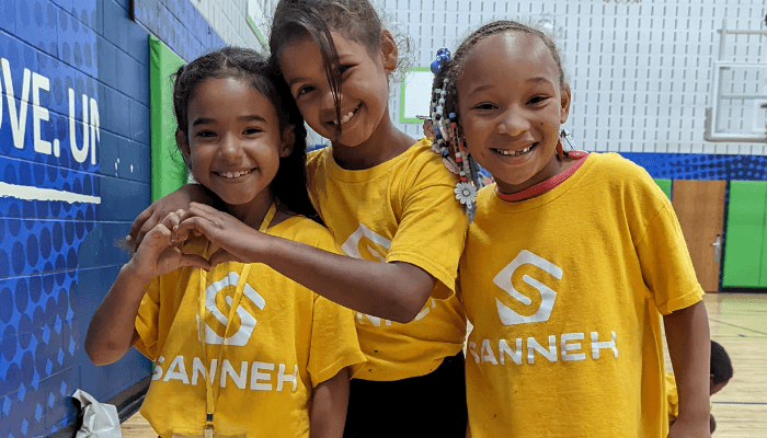 3 Girls at Free Sannah Summer Sports Camp.