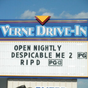 Verne Drive In movie sign.