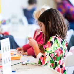 Child crafting at Walker Art Center.