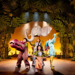 The cast of The Enormous Crocodile at Children's Theatre Company.