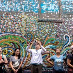 Lake Street Mural Day people on the street.