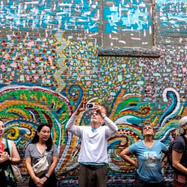 Lake Street Mural Day people on the street.