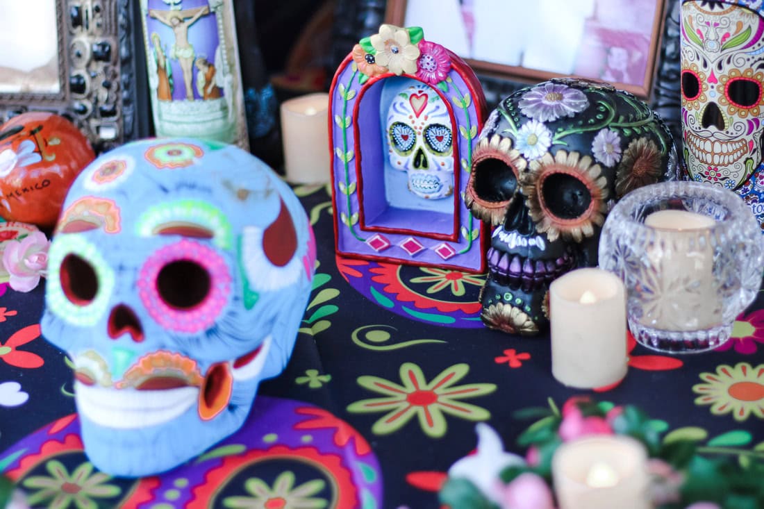 Makato Day of the Dead Celebration memorial items.