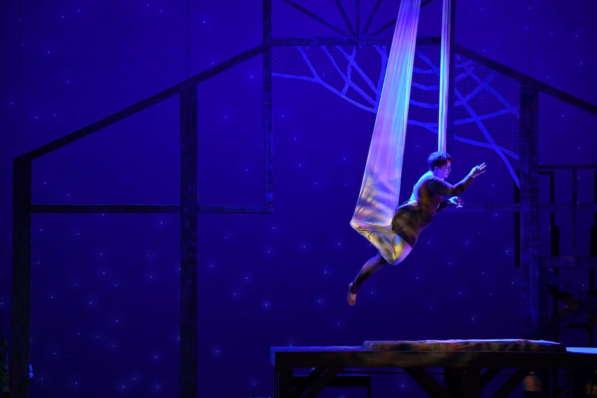 Charlotte's Web actors on stage.