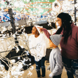 Family at GLOW Holiday Festival.