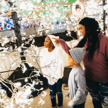 Family at GLOW Holiday Festival.