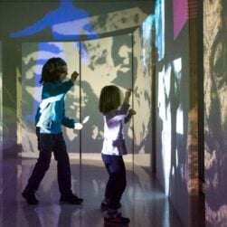 Kids watching films at the Walker.