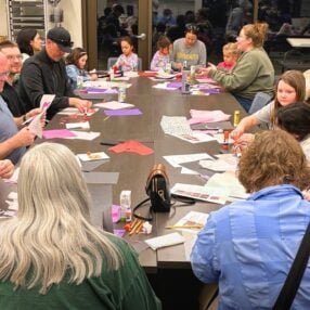 Class making art at Eagan Art House.