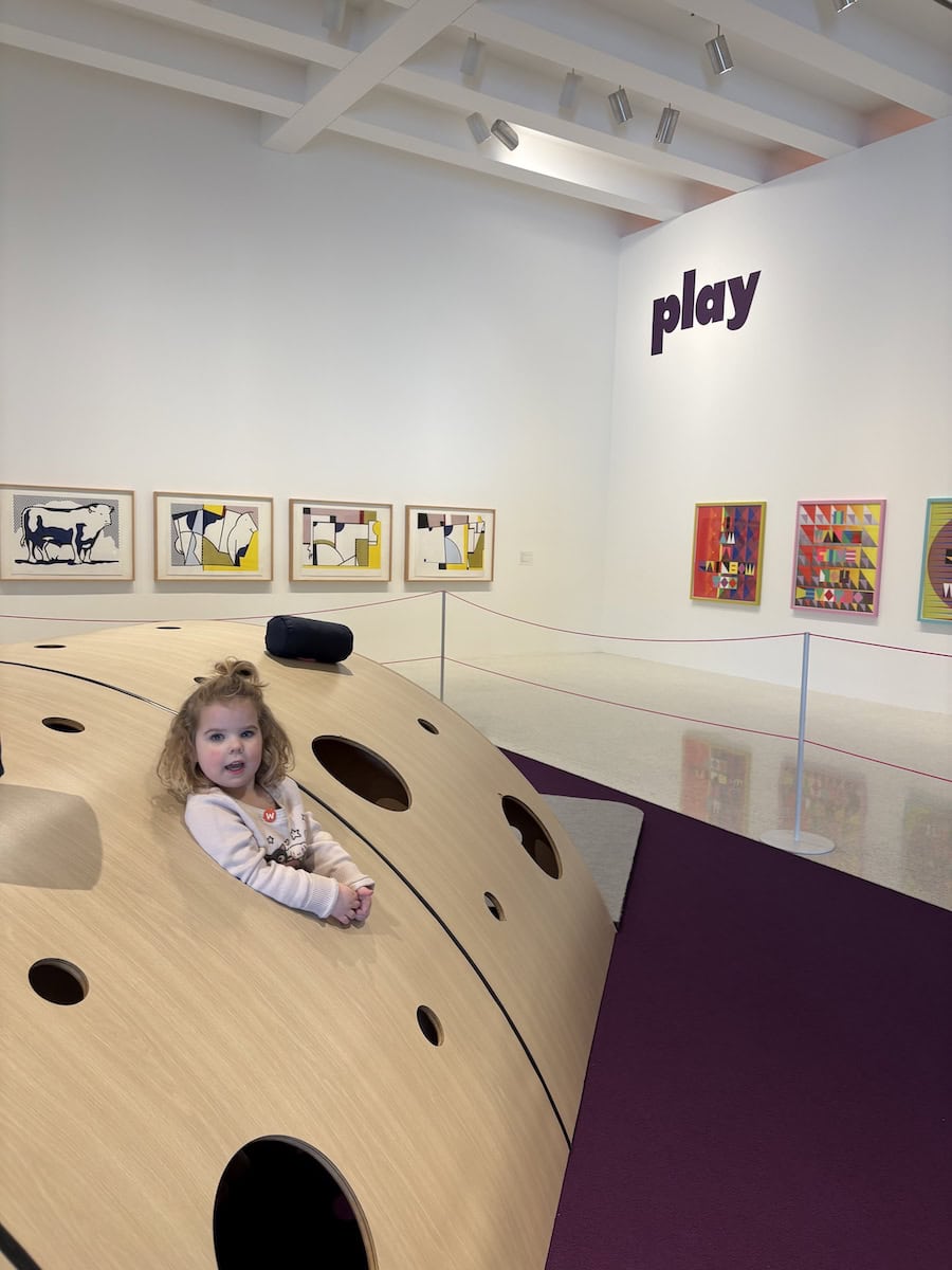 Child in climber at Walker Art Center.