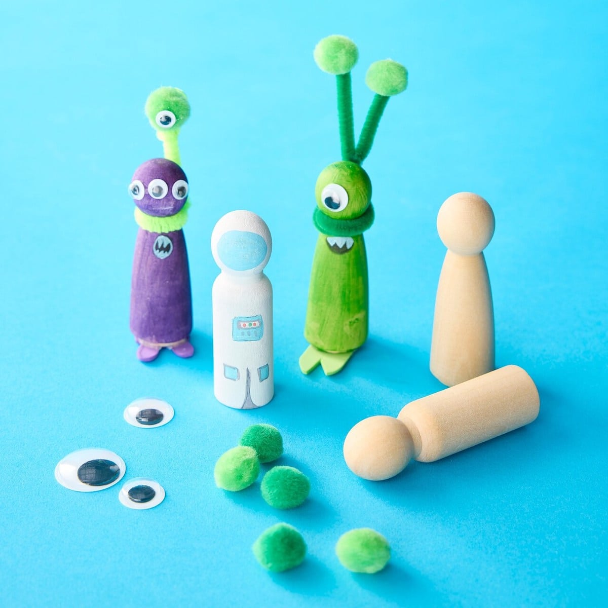 Michaels wooden space creatures.