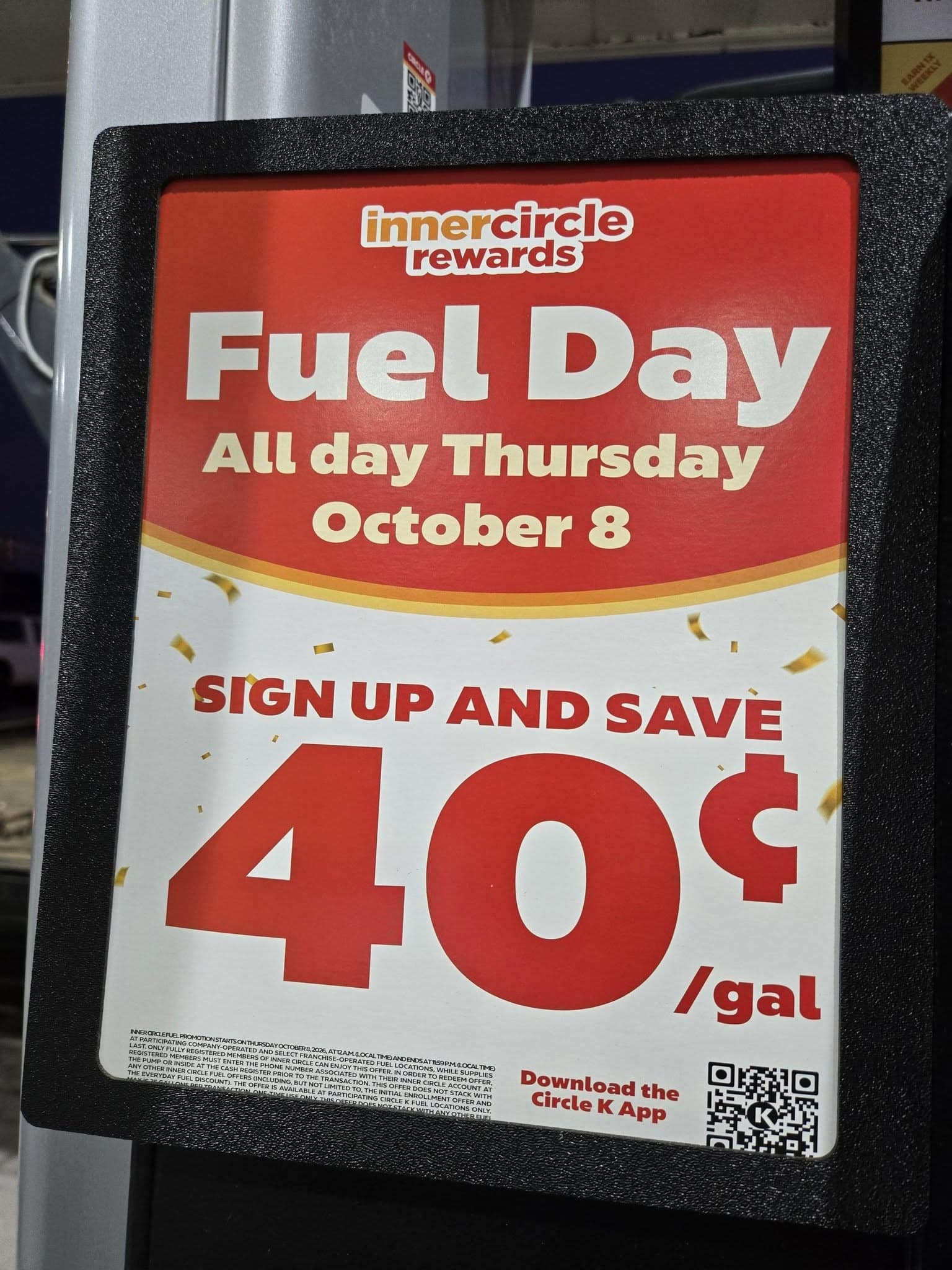 Circle K Fuel Day Means $.40 Off Per Gallon!