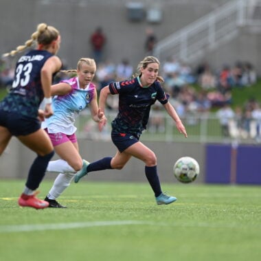 Minnesota Aurora Soccer game in action.