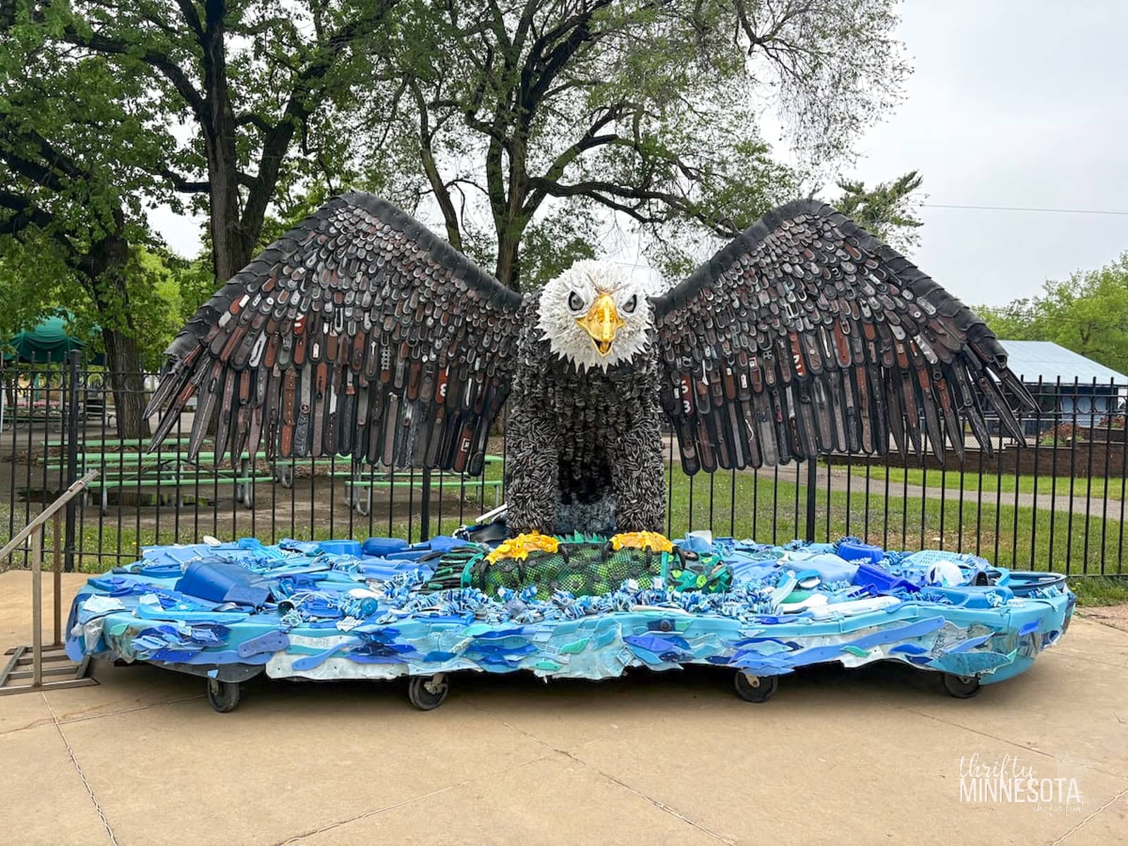 Eagle Washed Ashore Art Sculpture.