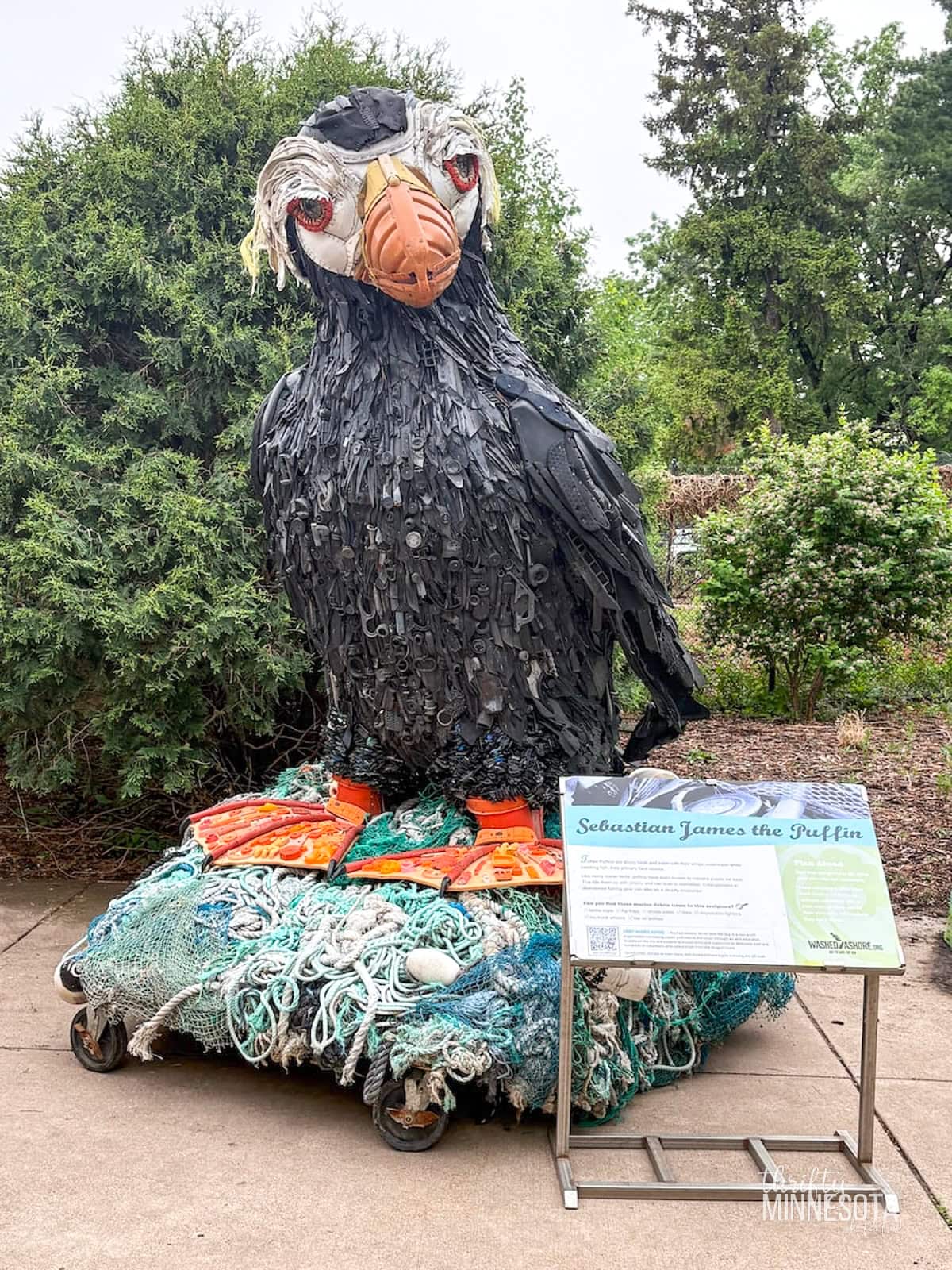 Puffin Washed Ashore Art Sculpture.