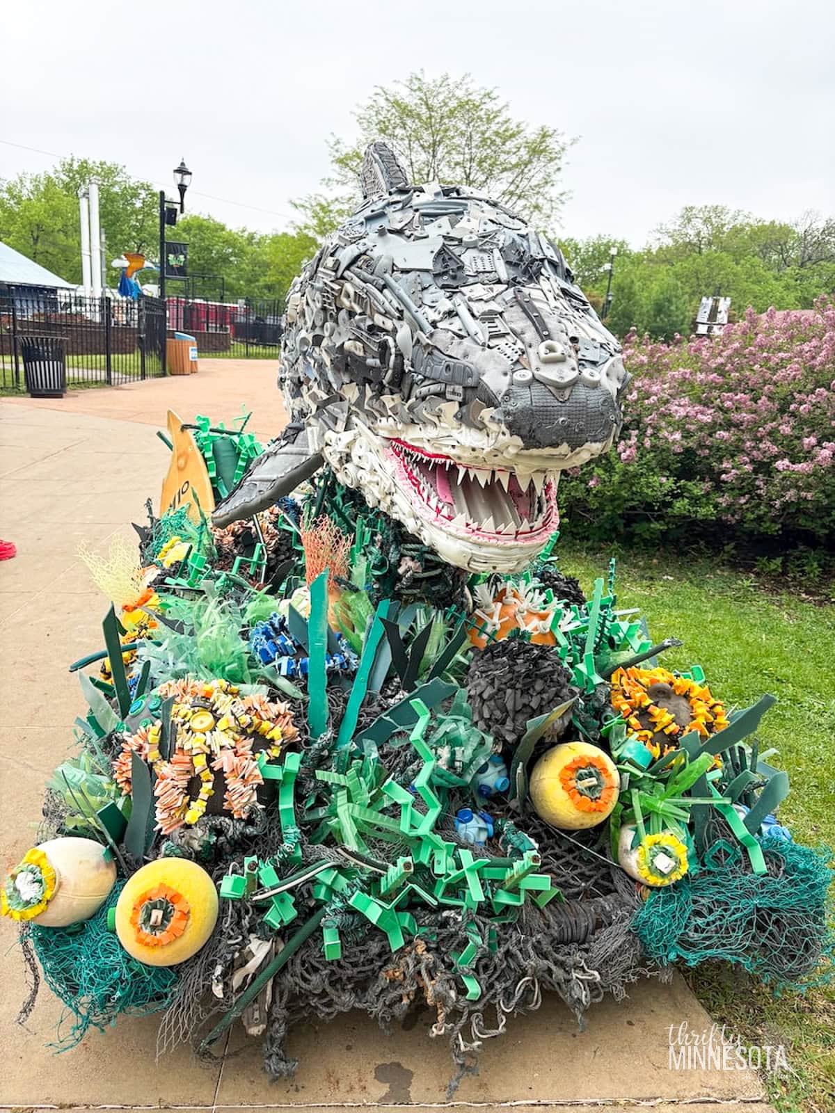 Shark Washed Ashore Art Sculpture.