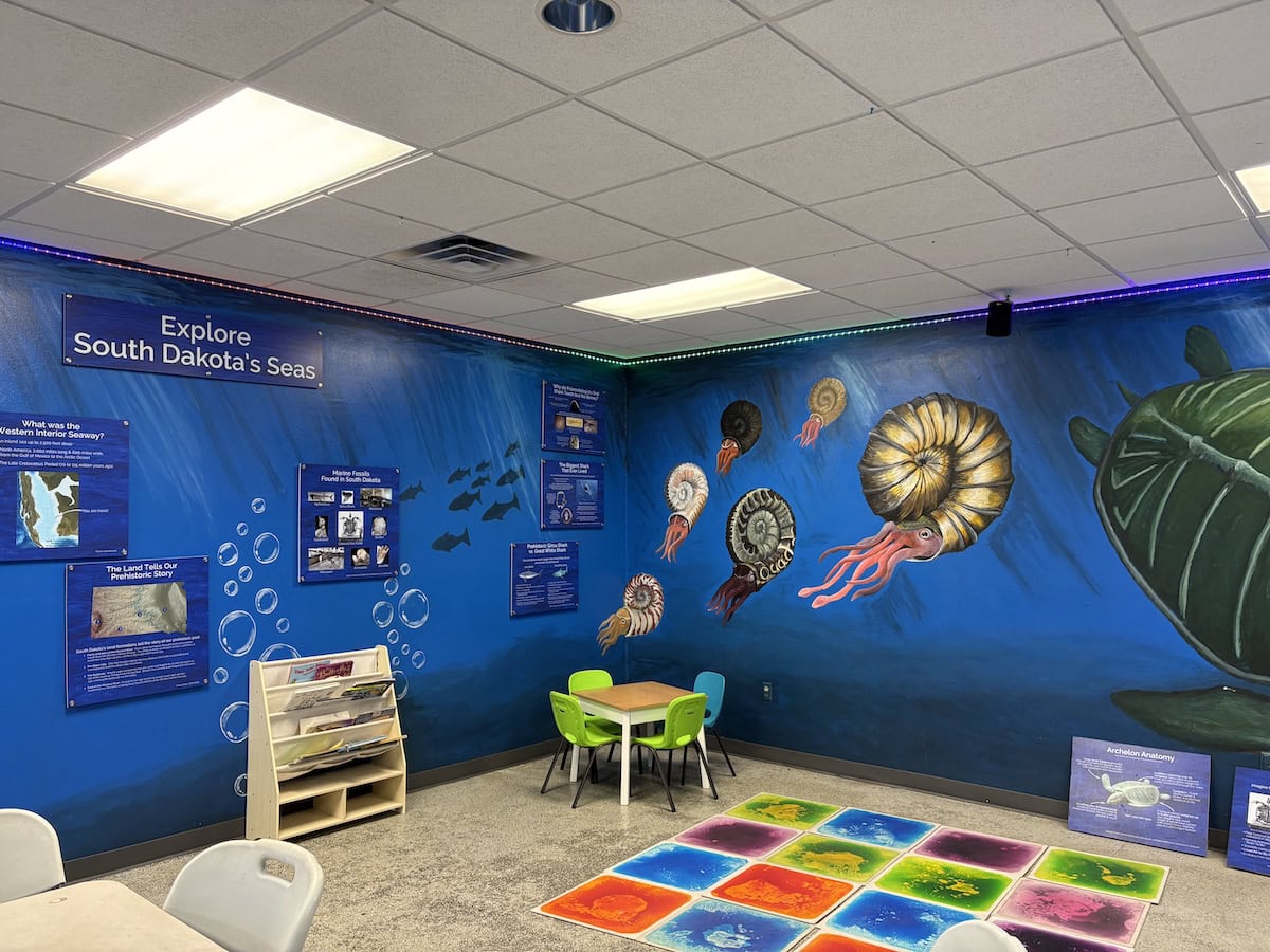 Kids area inside the Butterfly House and Aquarium.