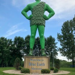 Jolly Green Giant in Blue Earth.