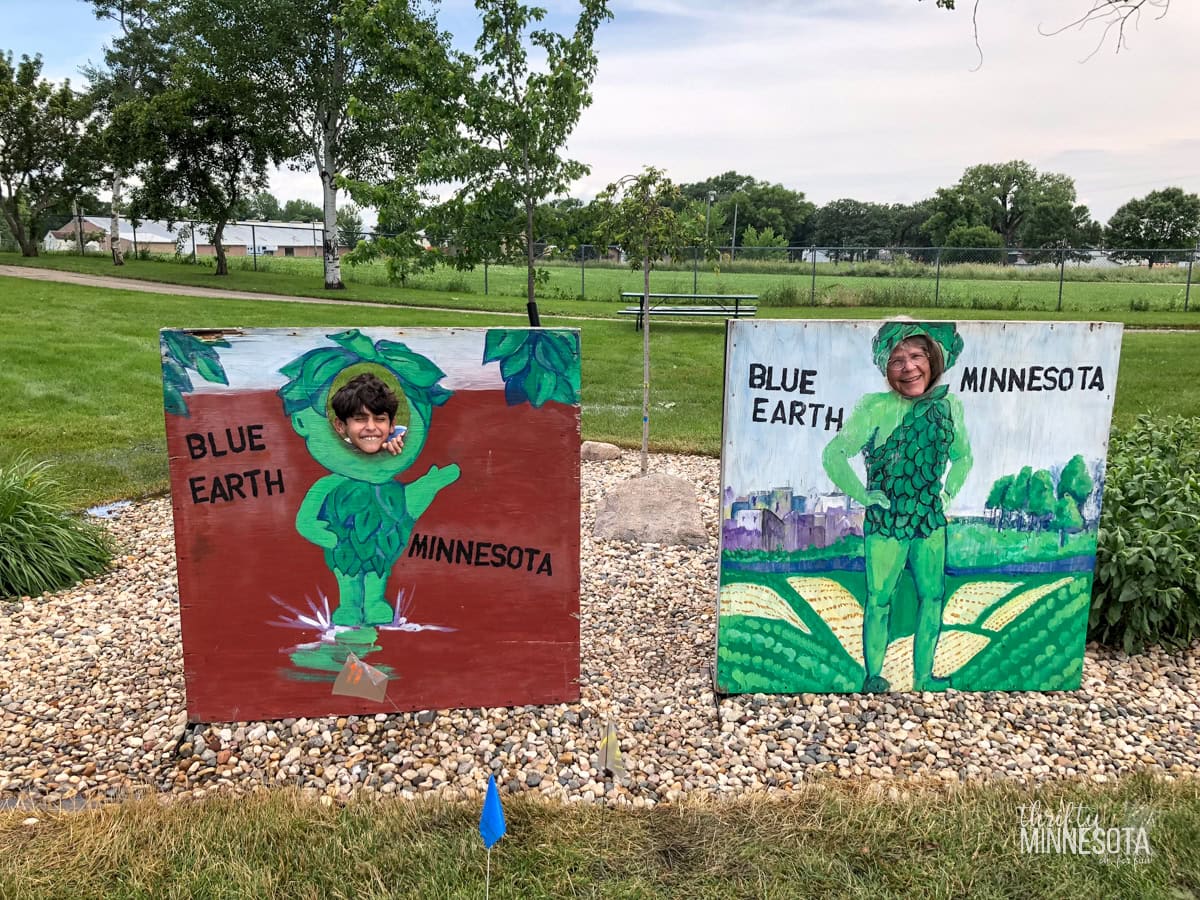 Jolly Green Giant Park photo op in Blue Earth MN.